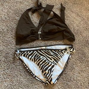 2Bamboo Brown Zebra Bikini M/L
